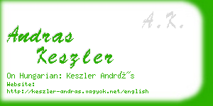 andras keszler business card